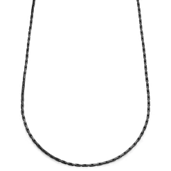 Essentials | 1/8" (3 Mm) Gunmetal Black Rectangular Box Chain Necklace