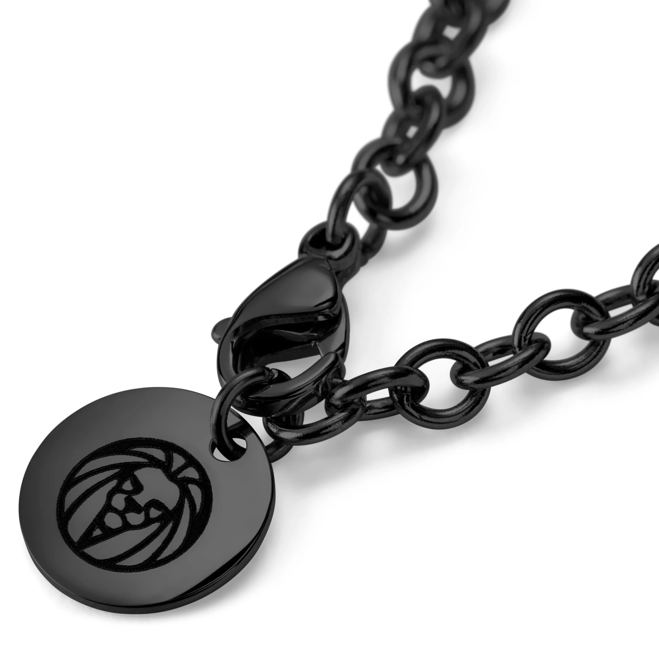 Black Stainless Steel With Bend Cross Cable Chain Necklace - Image 3