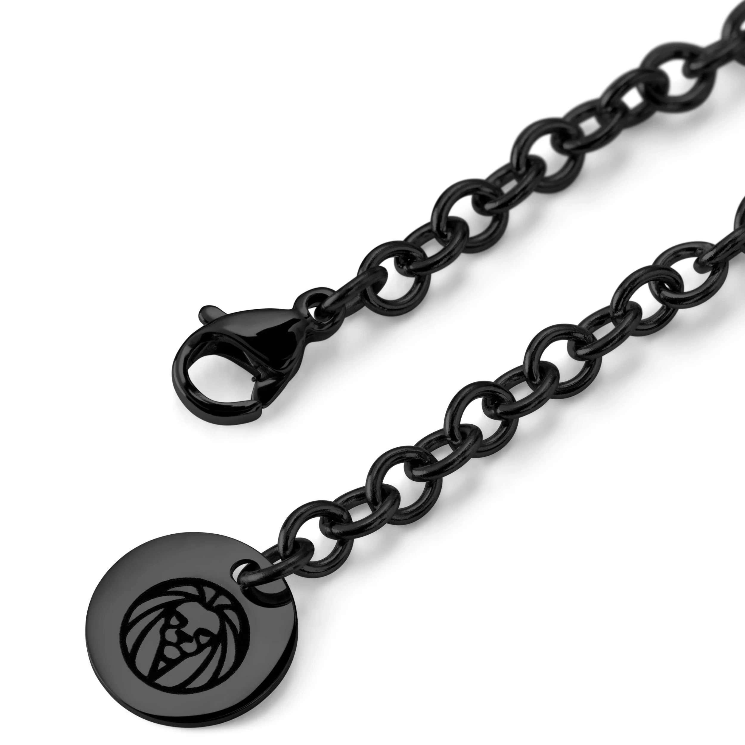 Black Stainless Steel With Bend Cross Cable Chain Necklace - Image 4