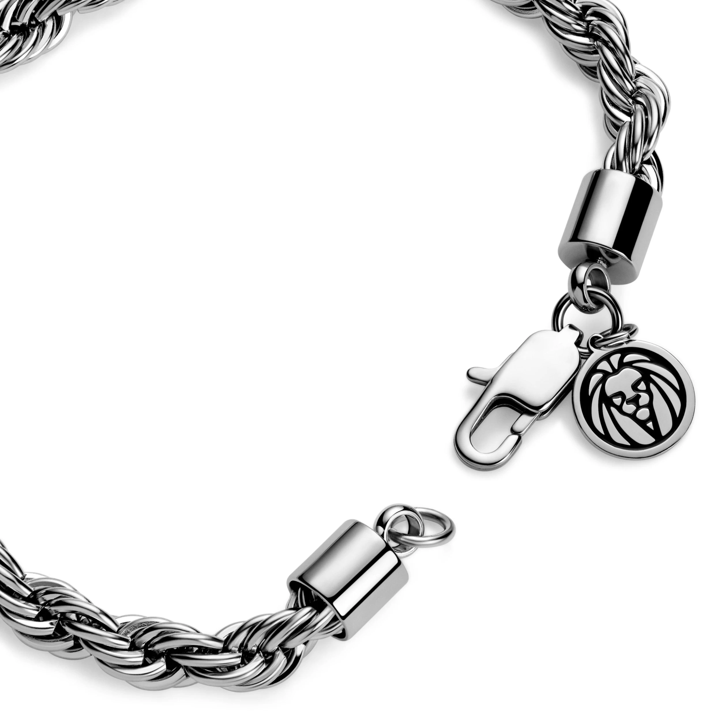 Essentials | 1/4" (6 Mm) Silver-Tone Rope Chain Bracelet - Image 4