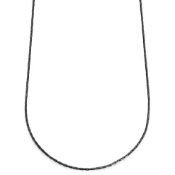 Essentials | 1/16" (2 Mm) Gunmetal Black Rectangular Box Chain Necklace