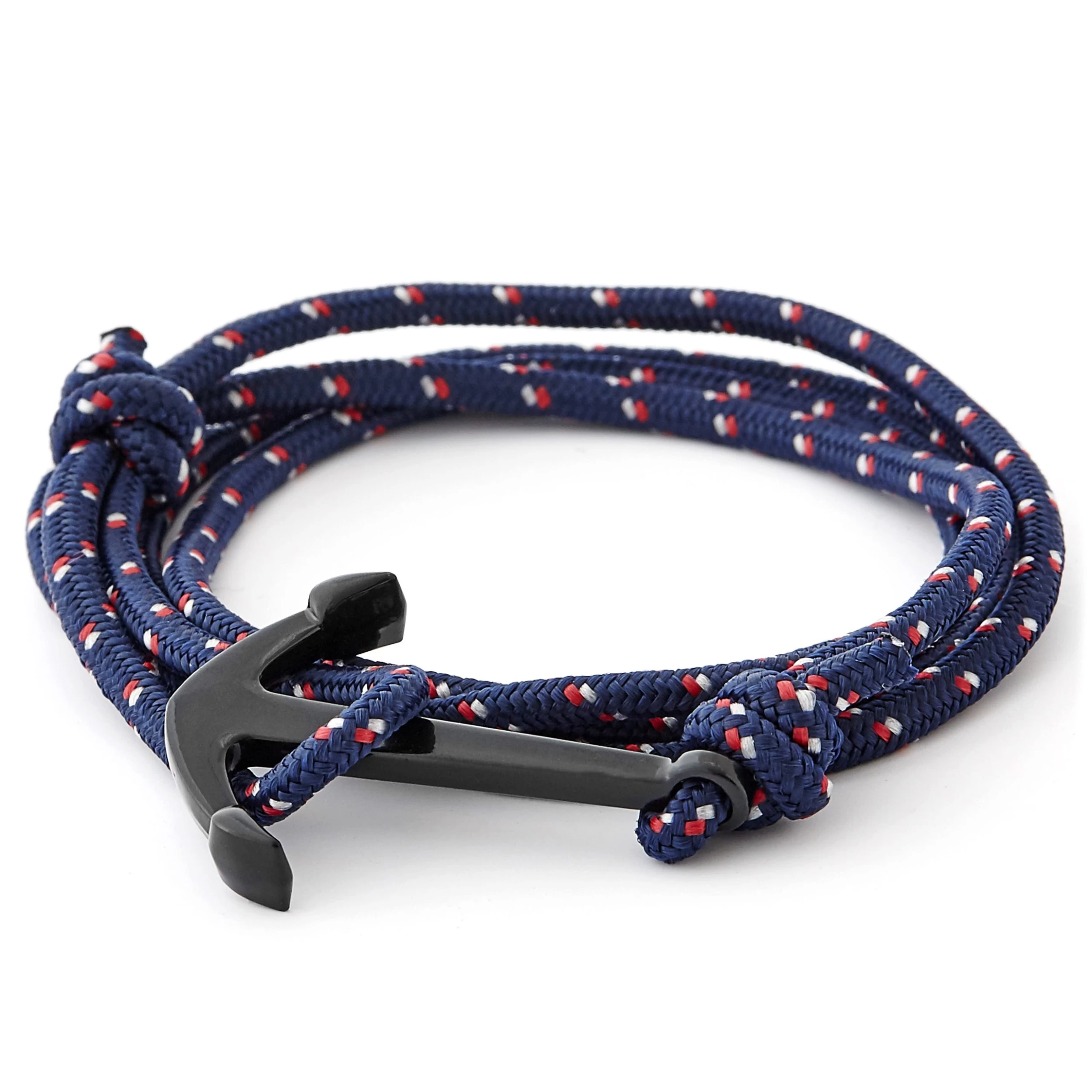 Navy Blue & Black Anchor Bracelet