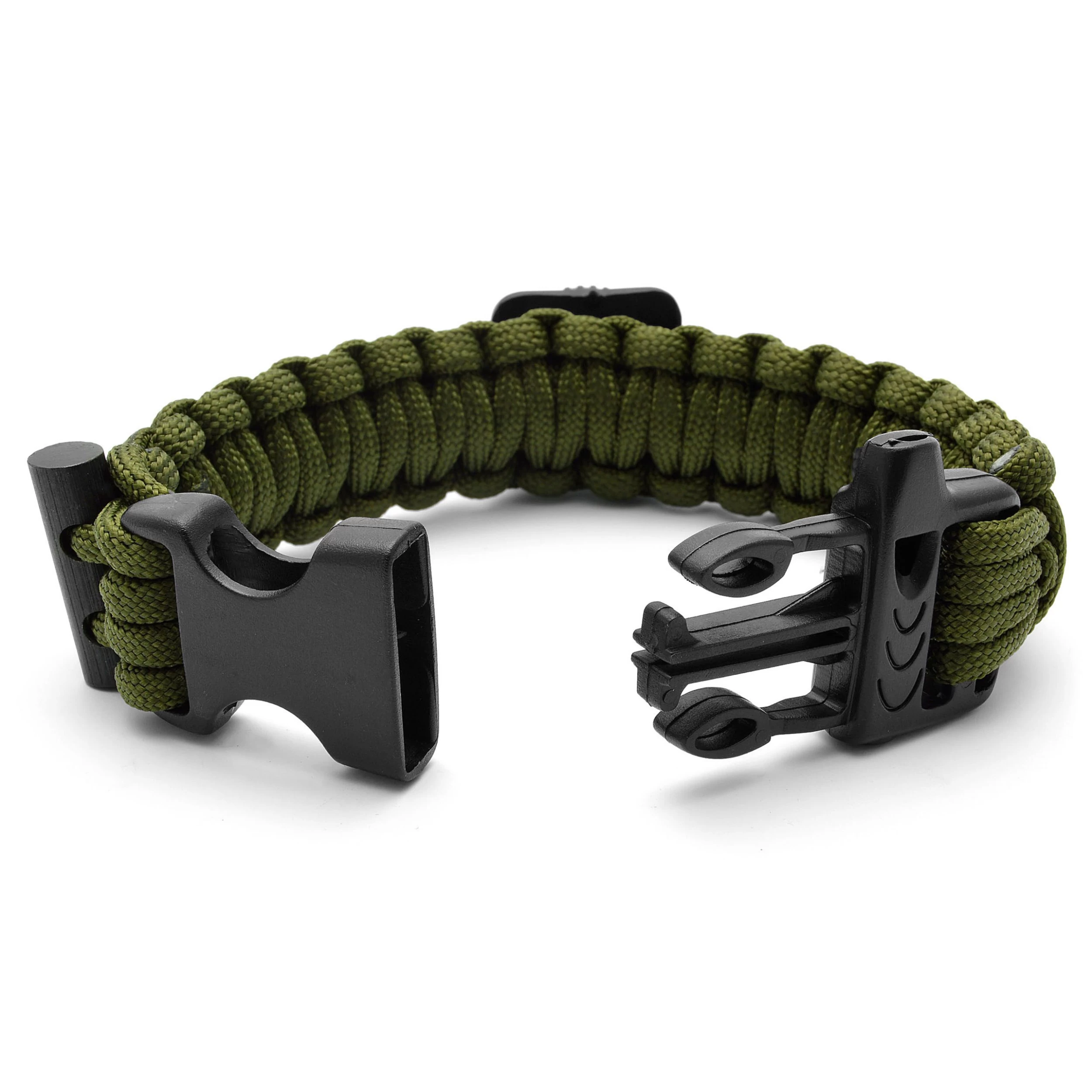 Wide Black Paracord Compass Bracelet - Image 3