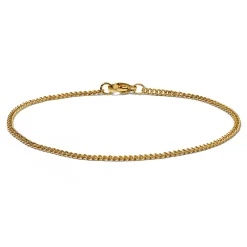 2mm Gold-Tone Stainless Steel Curb Chain Bracelet