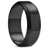 Ferrum | 1/3" (8 Mm) Brushed Black Stainless Steel Beveled Edge Ring