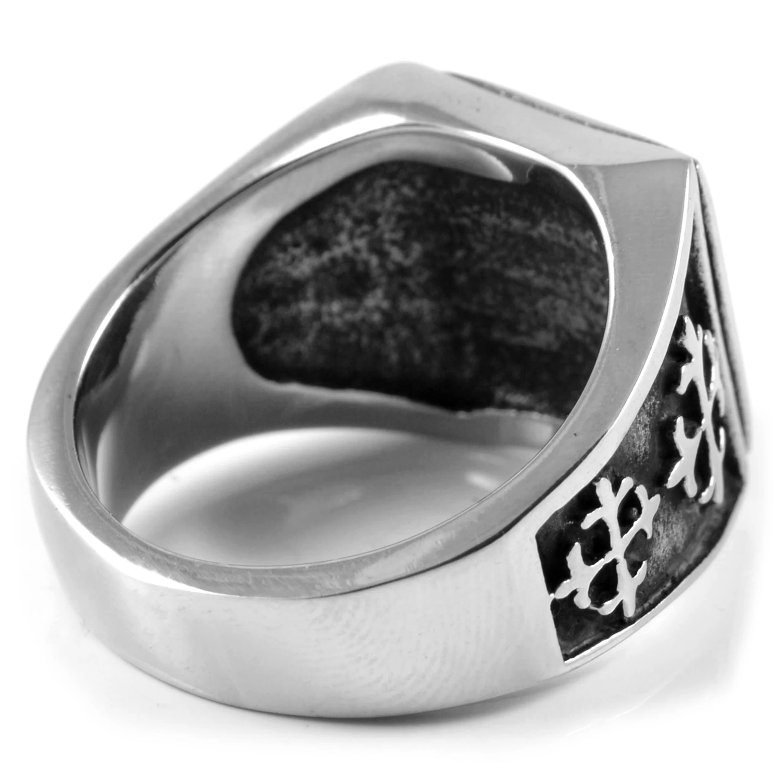 Sentio | Stainless Steel Black Zirconia Signet Ring - Image 4