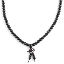 Black Wooden Beaded Necklace