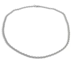 5 Mm Silver-Tone Stainless Steel Curb Chain Necklace