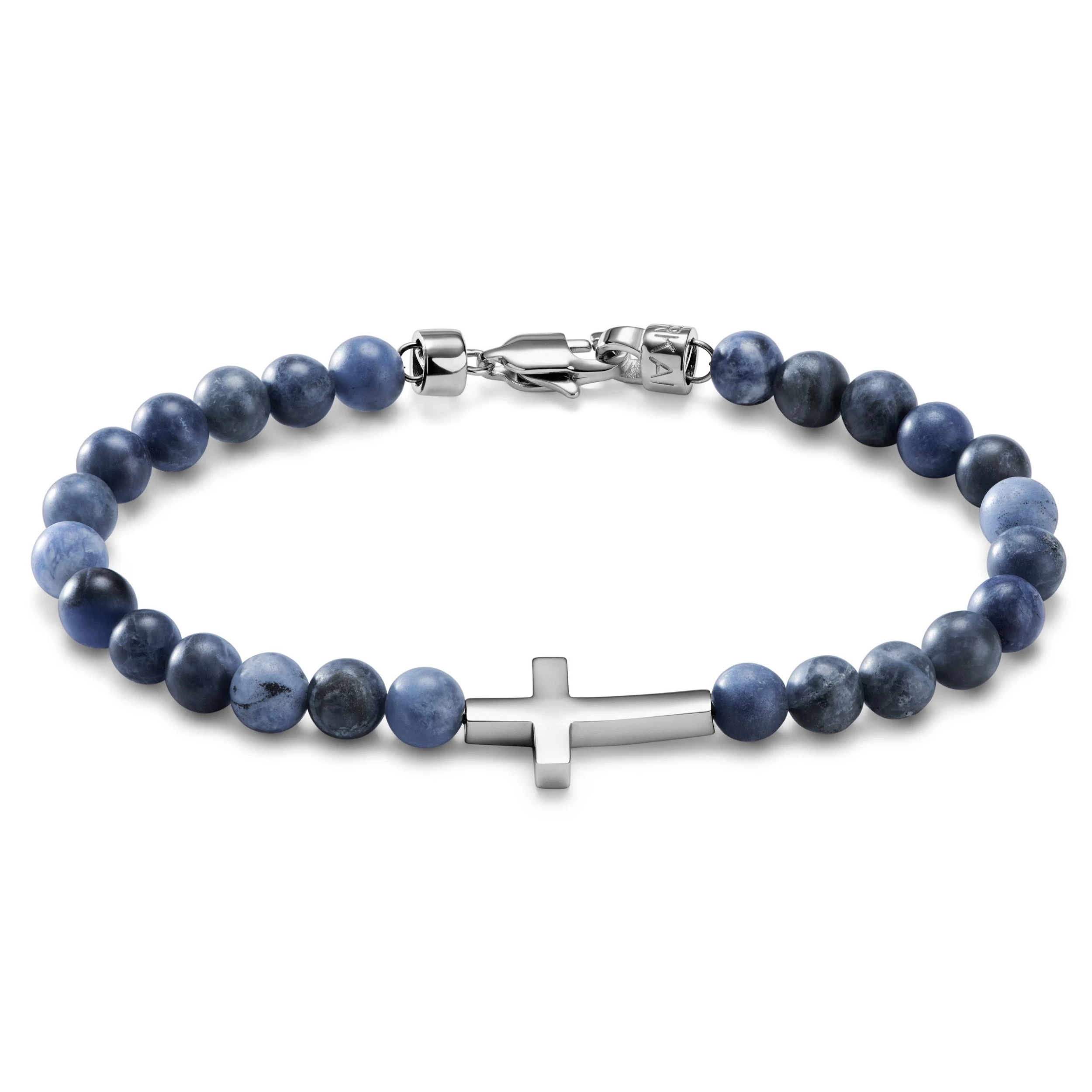 Unity | 6 Mm Lapis Lazuli Cross Bracelet