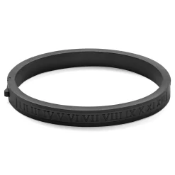 Arie | Black Stainless Steel Numeral Bangle Bracelet