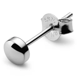 4 Mm Rhodium-Plated Sterling Silver Stud Earring