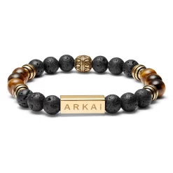 Roas | Black Lava Rock & Tiger's Eye Bracelet