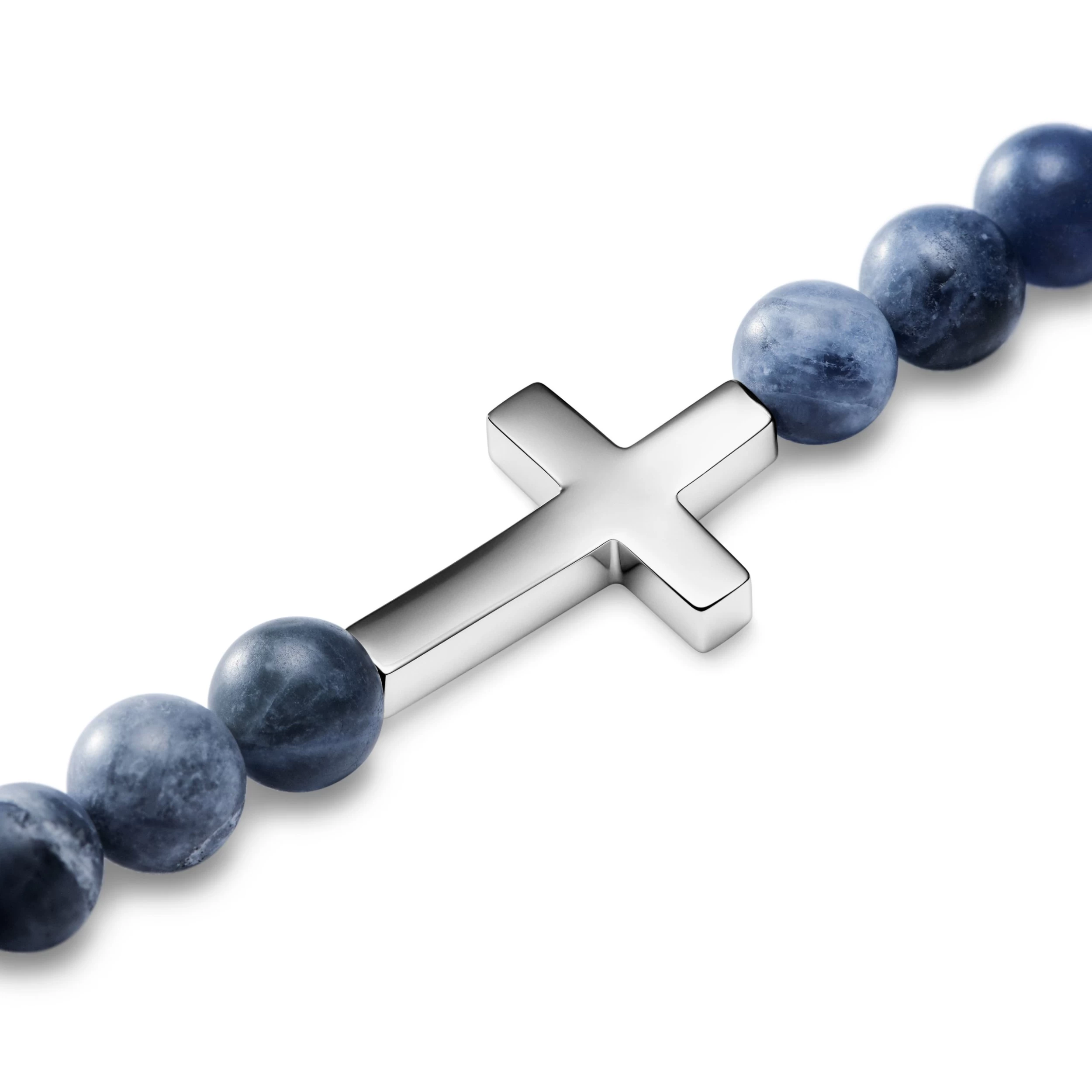 Unity | 6 Mm Lapis Lazuli Cross Bracelet - Image 4