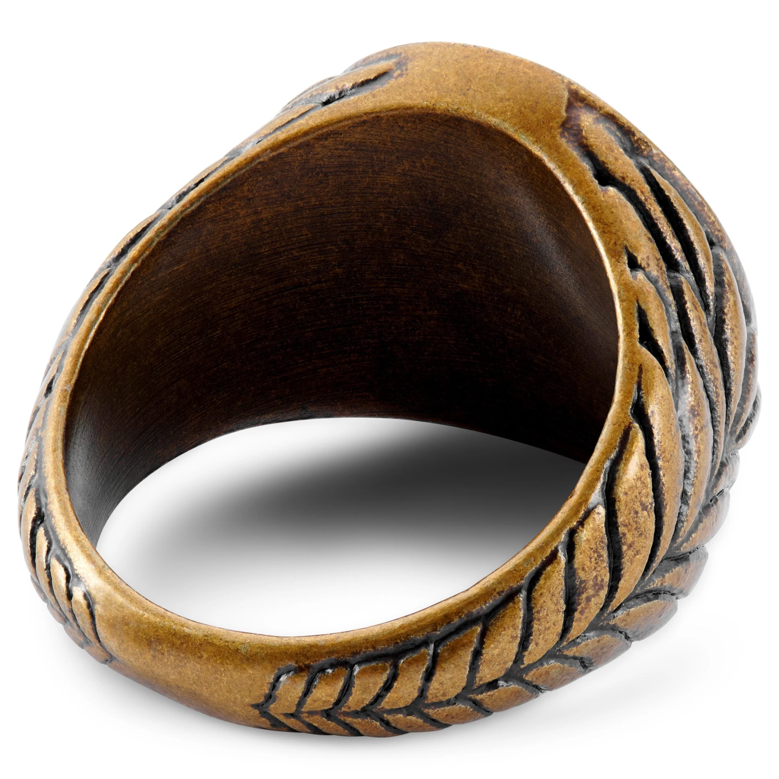 Obelius | Vintage Gold-tone Caesar Coin Signet Ring - Image 5