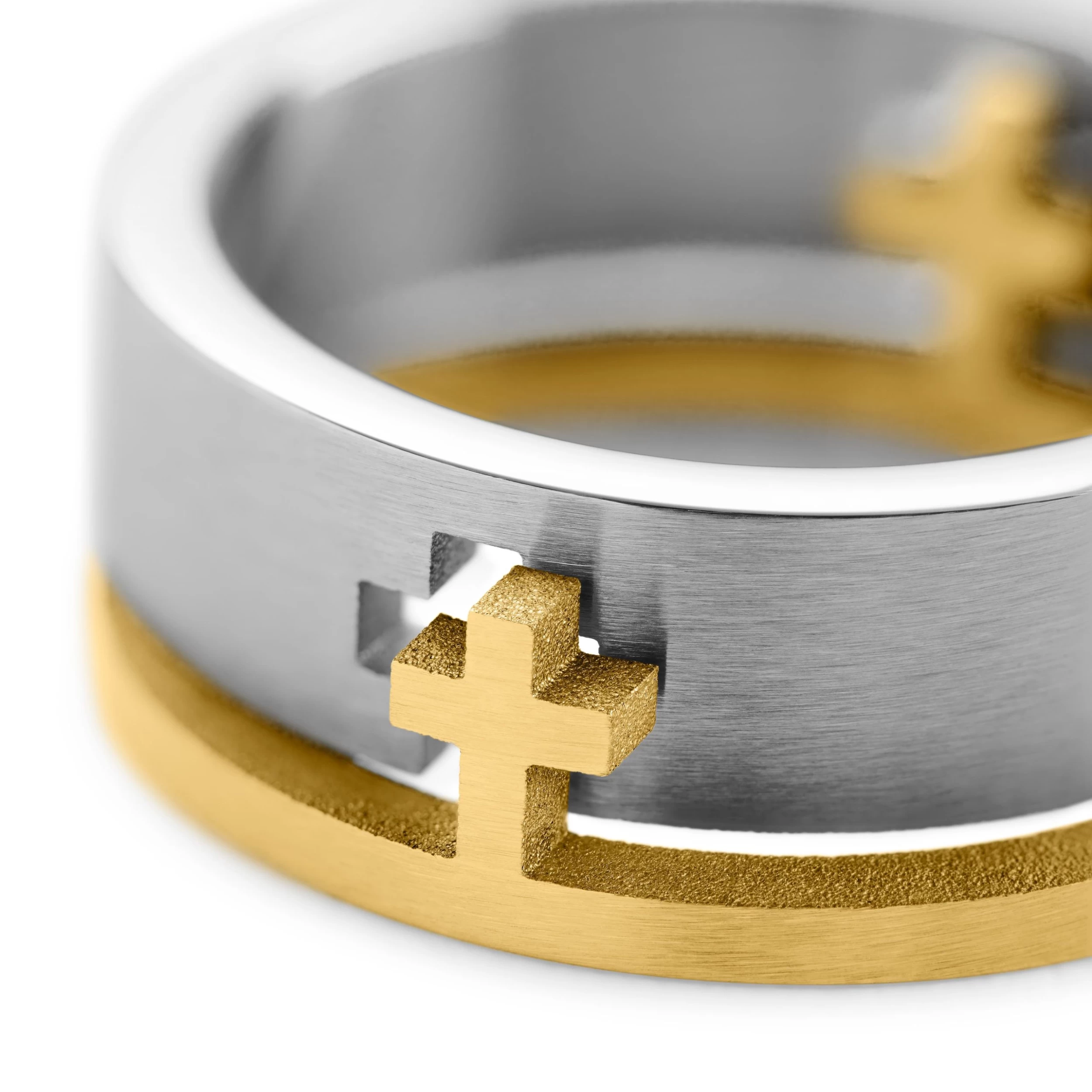 Unity | 1/3" (8 Mm) Silver- And Gold-tone Cross Ring - Image 5