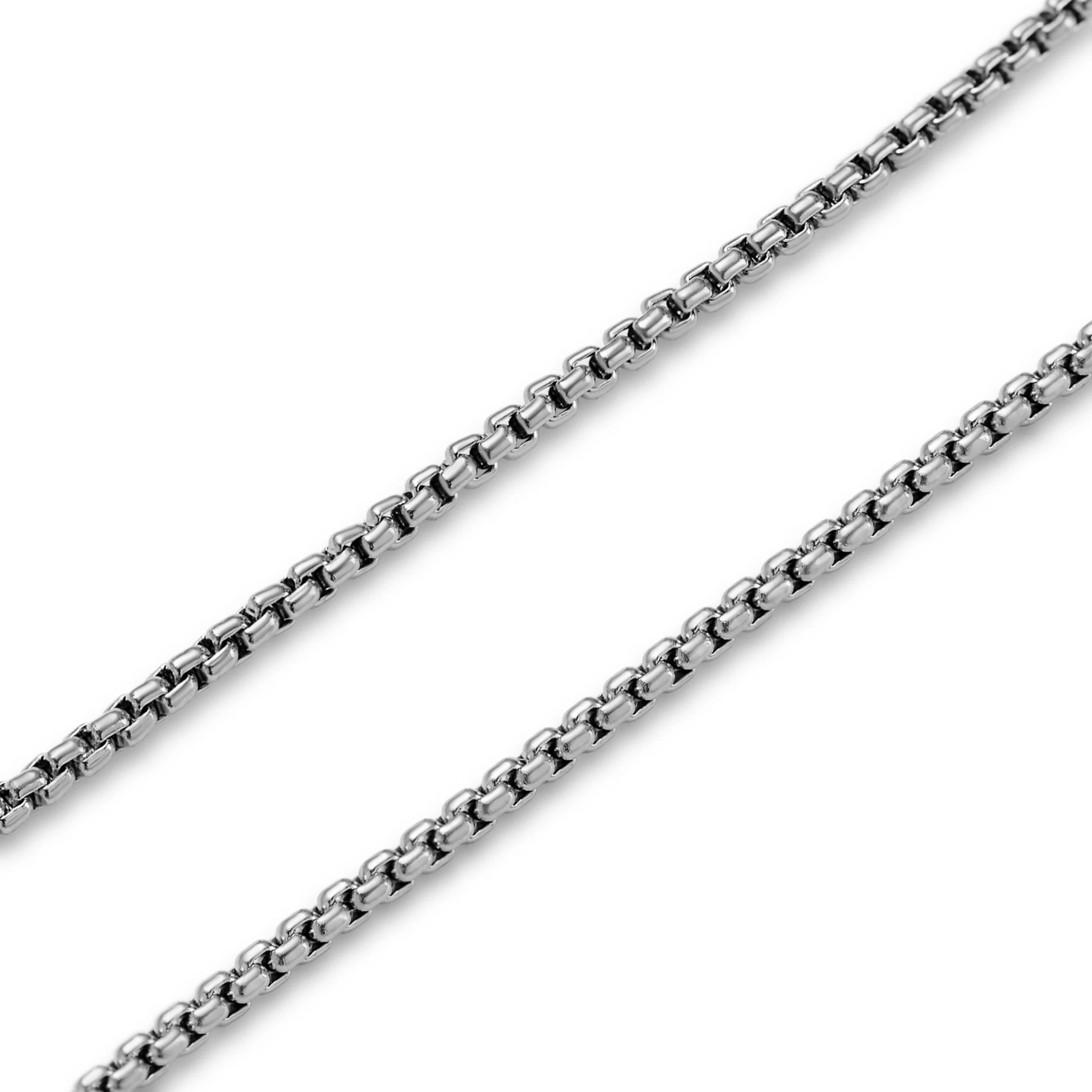 Essentials | 1/32" (1 Mm) Silver-Tone Curved Box Chain Bracelet - Image 4