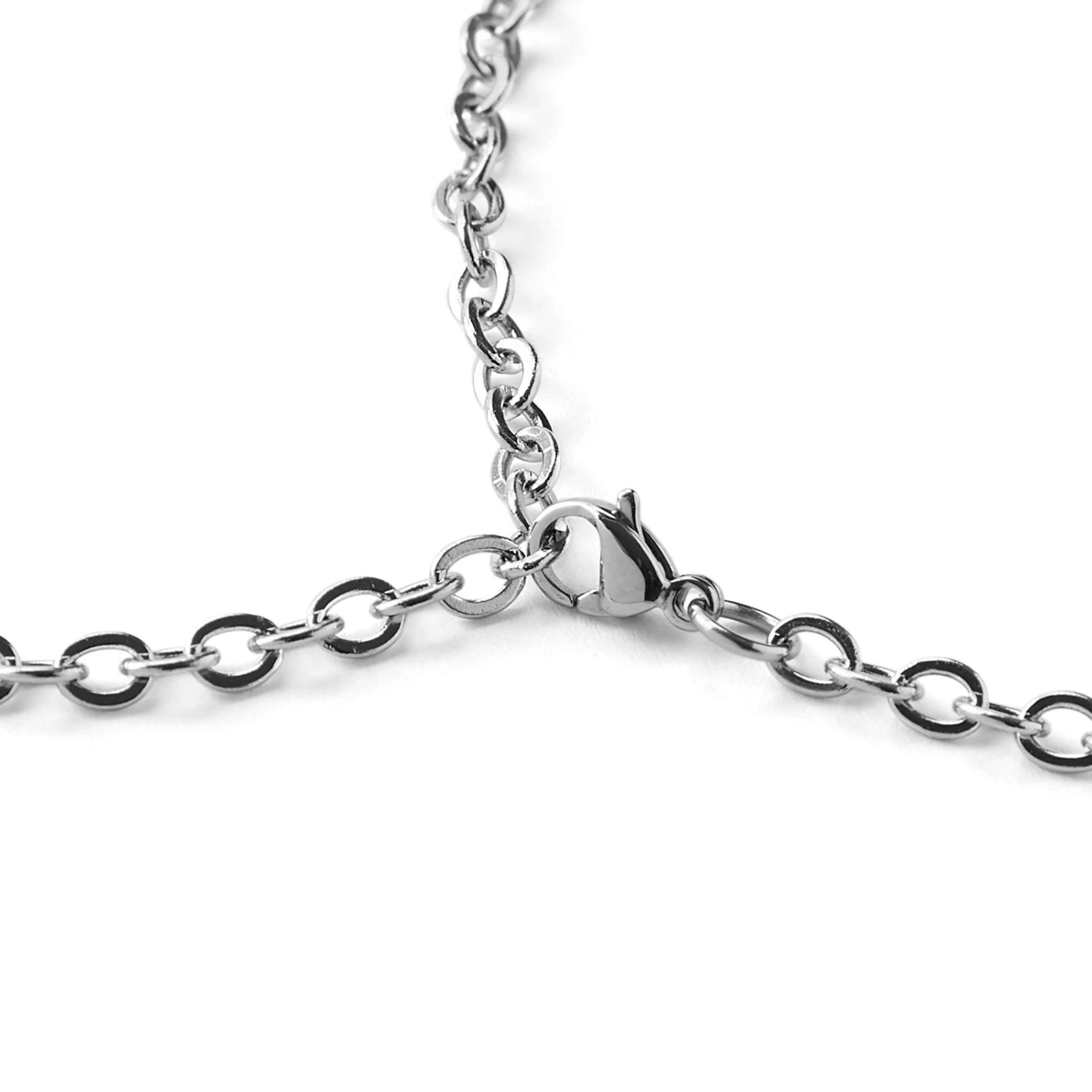 Silver-Tone Stainless Steel Celtic Cross Cable Chain Necklace - Image 4