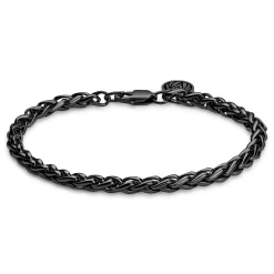 Essentials | 1/5" (5 Mm) Gunmetal Black Wheat Chain Bracelet