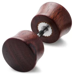 Satago | 1/3" (8 Mm) Red Oak & Stainless Steel Double-flared Faux Plug Stud Earring