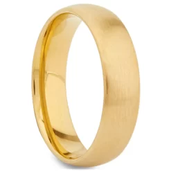 6 Mm Brushed Gold-Tone Ring