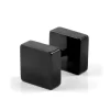8 Mm Black Stainless Steel Square Stud Earring