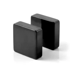 10 Mm Black Stainless Steel Square Stud Earring