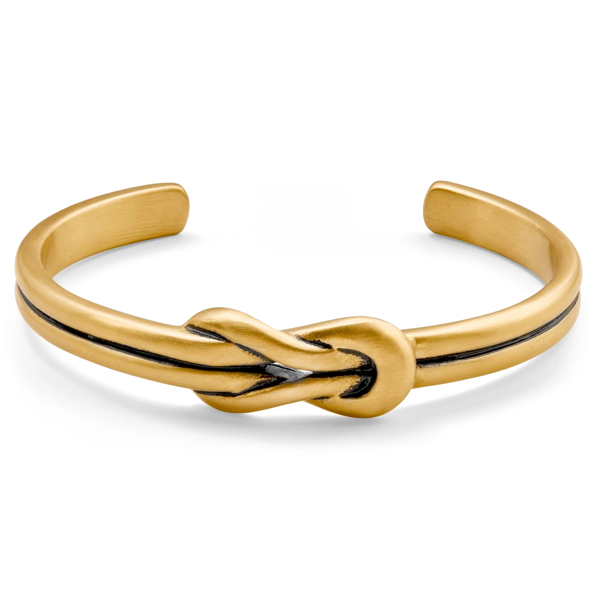 Evan | Gold-Tone Stainless Steel Hercules Knot Cuff Bracelet
