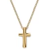 Gold-Tone With Curvy Cross Cable Chain Necklace