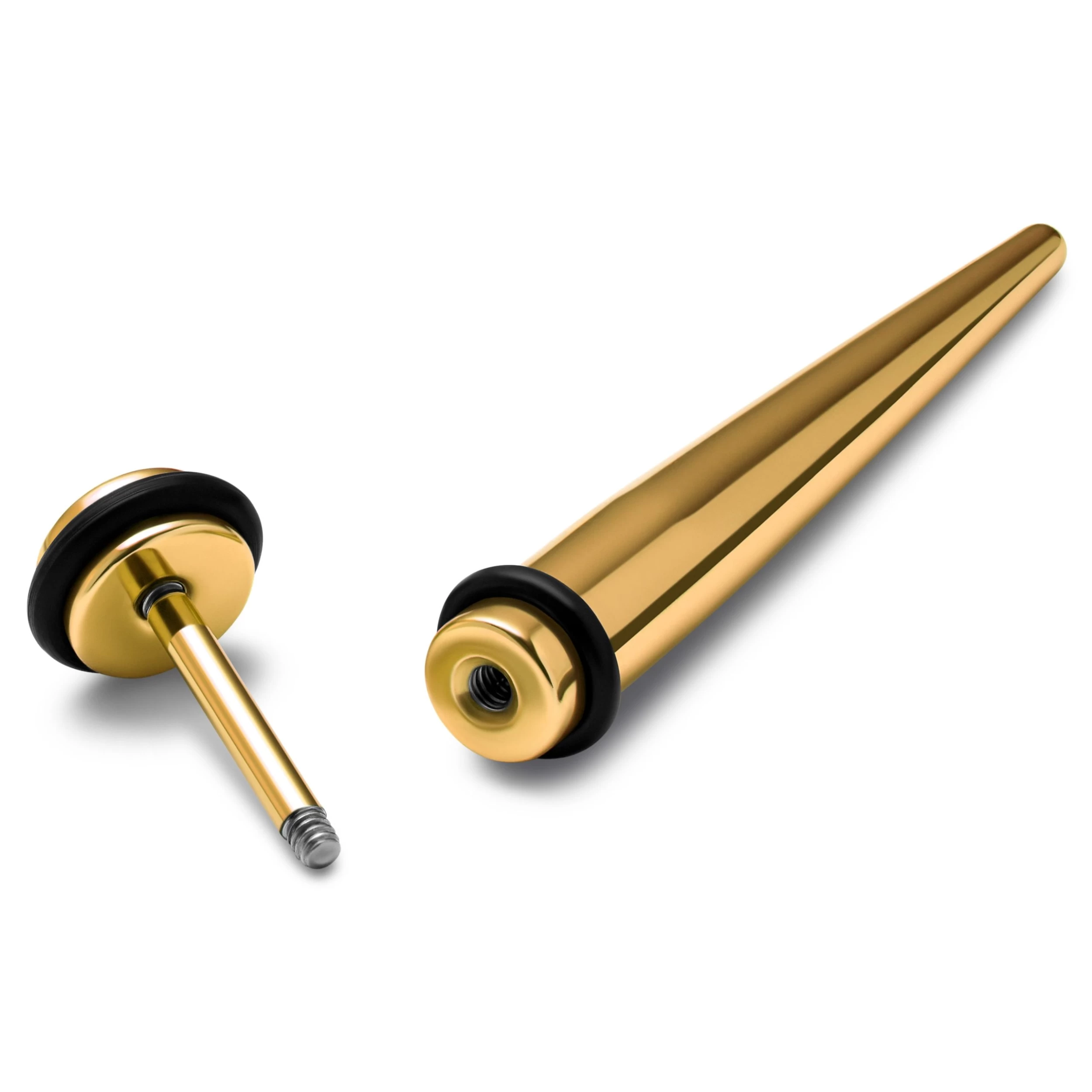 Satago | 1/4" (6 Mm) Gold-tone Faux Taper Earring - Image 2
