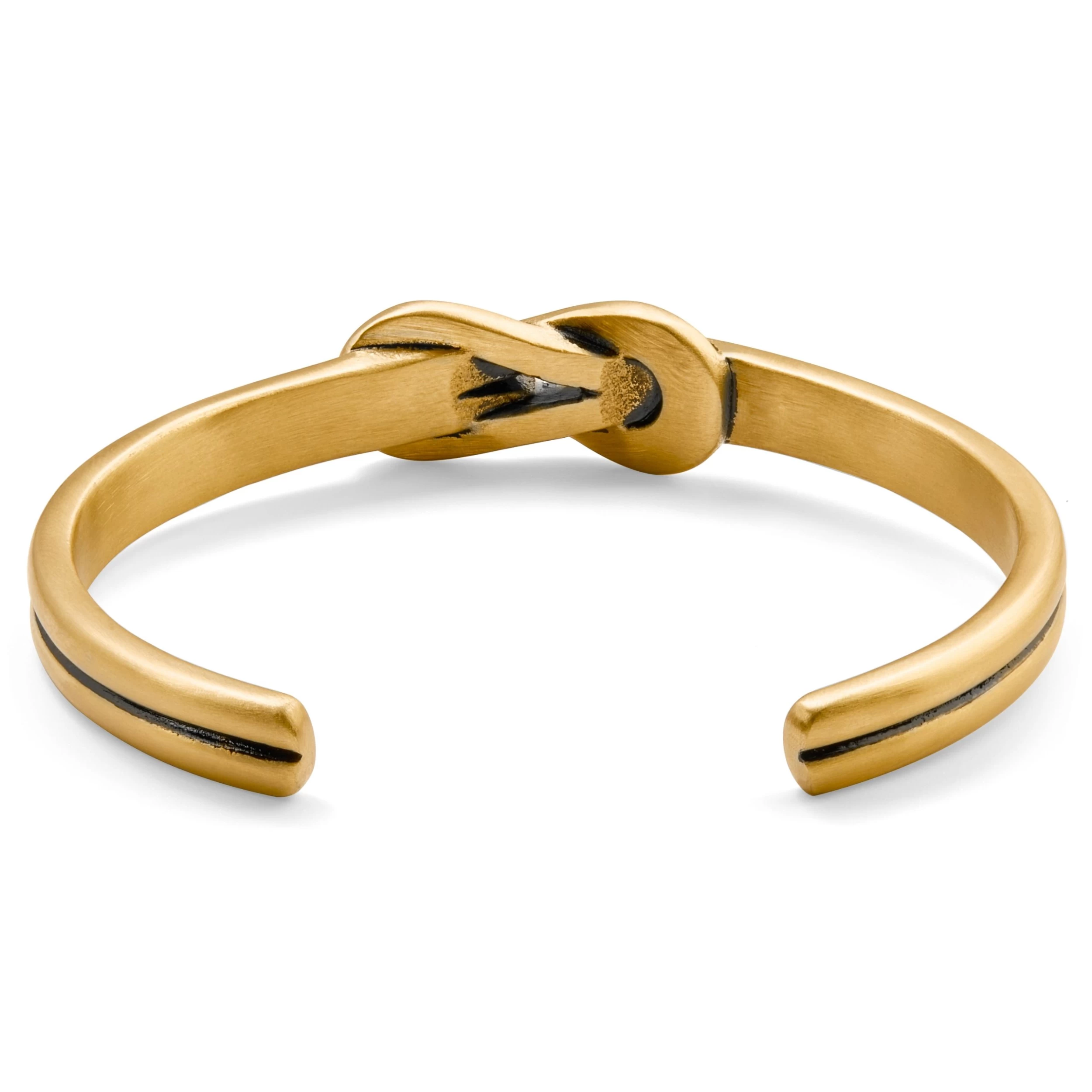 Evan | Gold-Tone Stainless Steel Hercules Knot Cuff Bracelet - Image 3