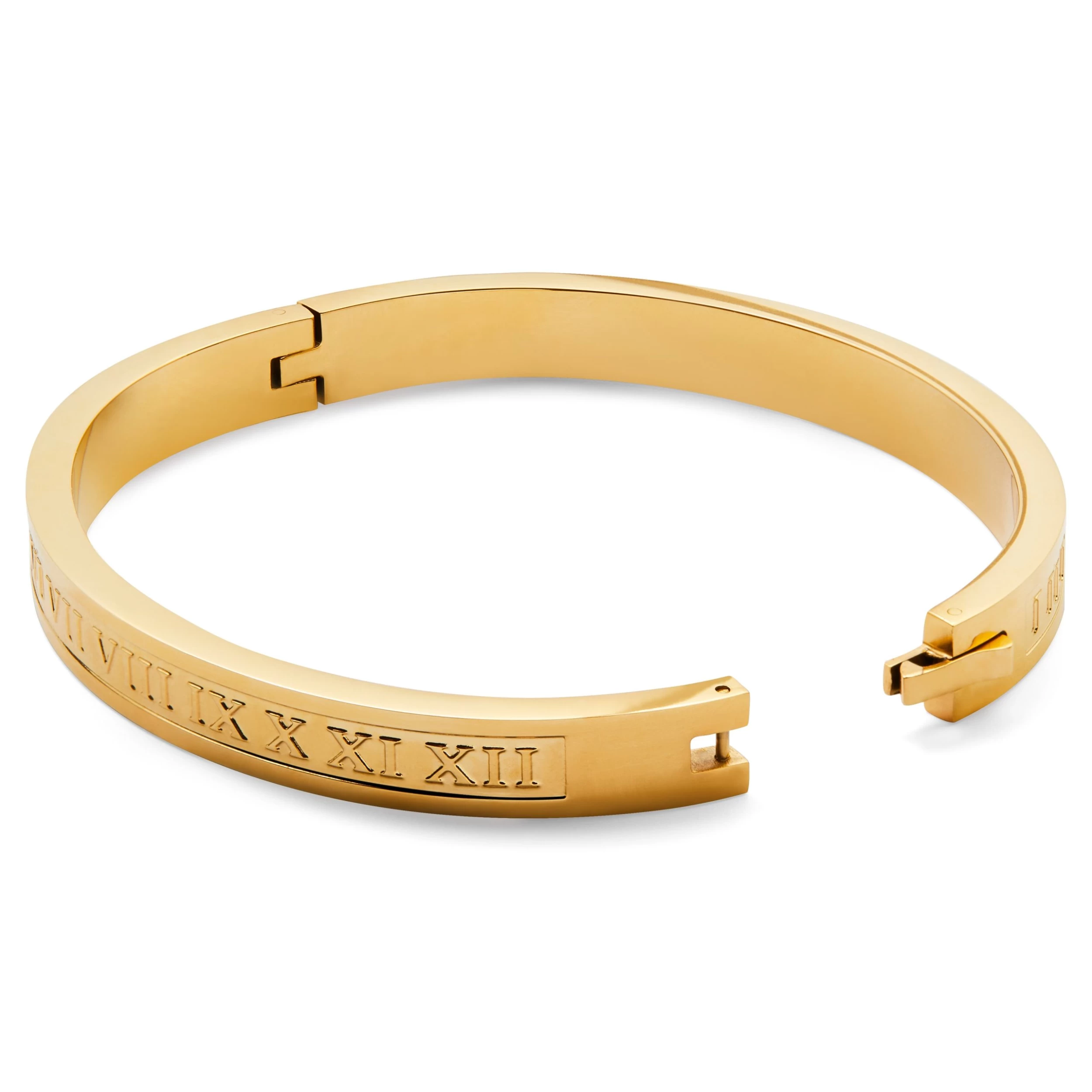 Arie | Gold-Tone Stainless Steel Numeral Bangle Bracelet - Image 3