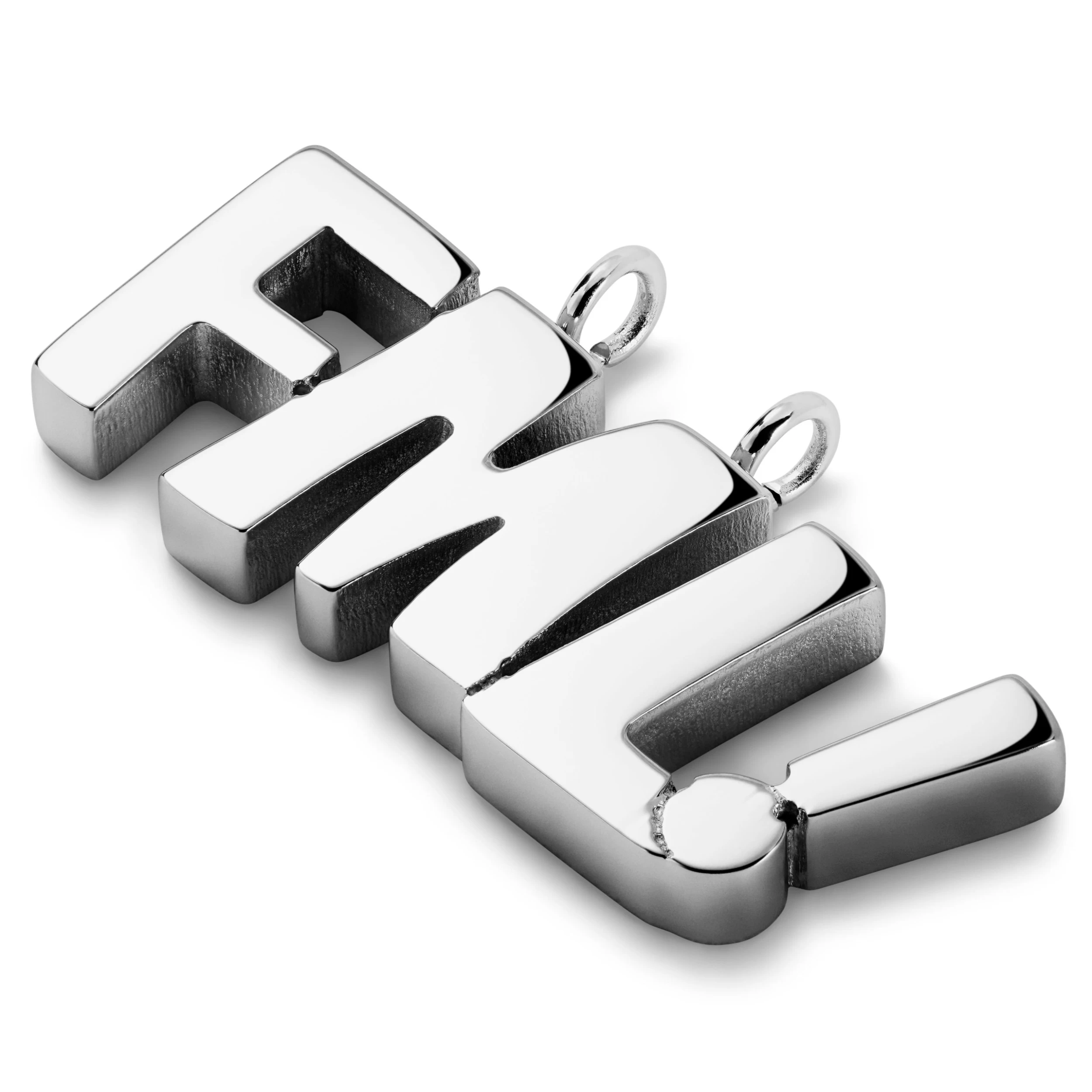 Jaygee | Silver-tone Stainless Steel FML Pendant - Image 2