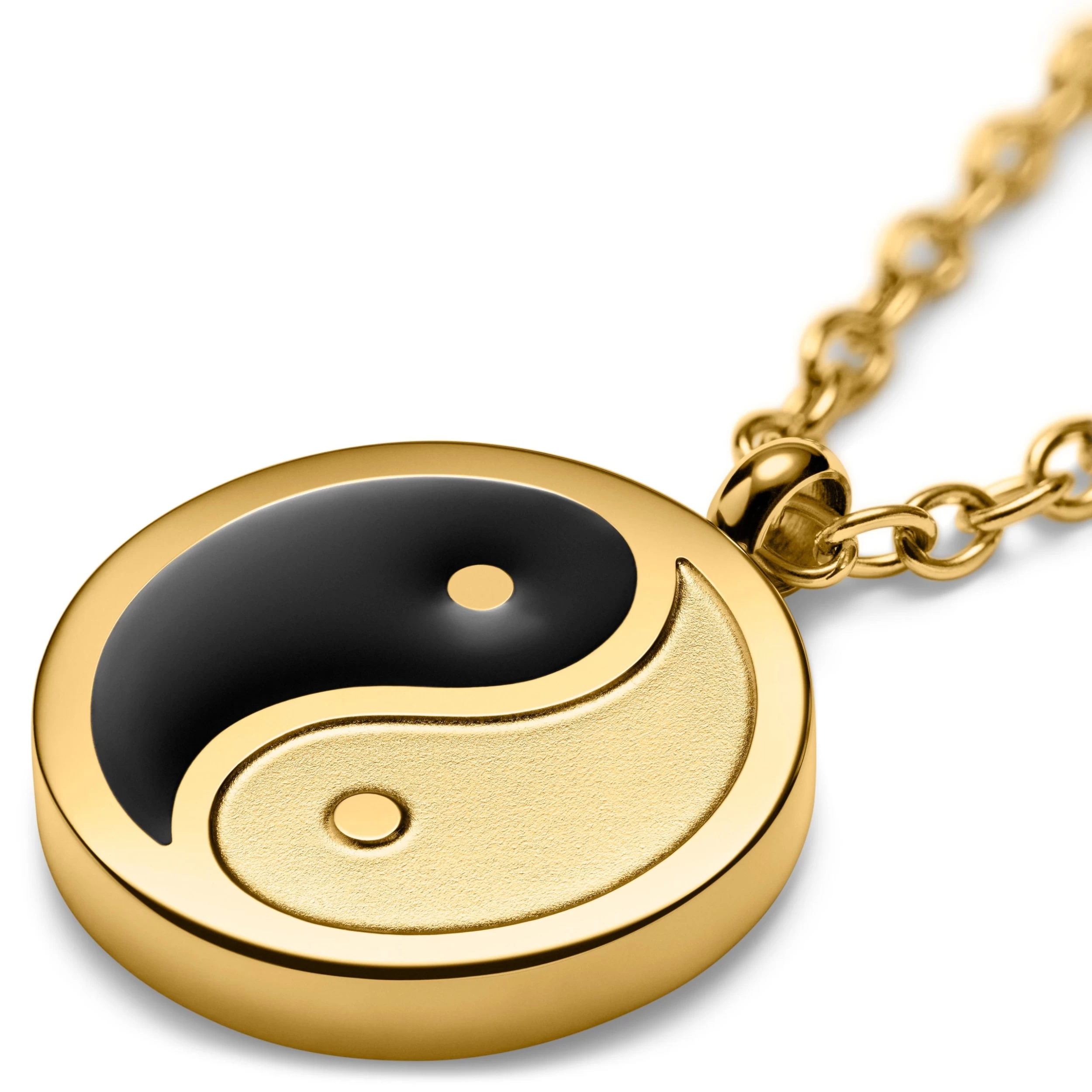 Unity | Gold-tone Yin And Yang Circle Necklace - Image 4