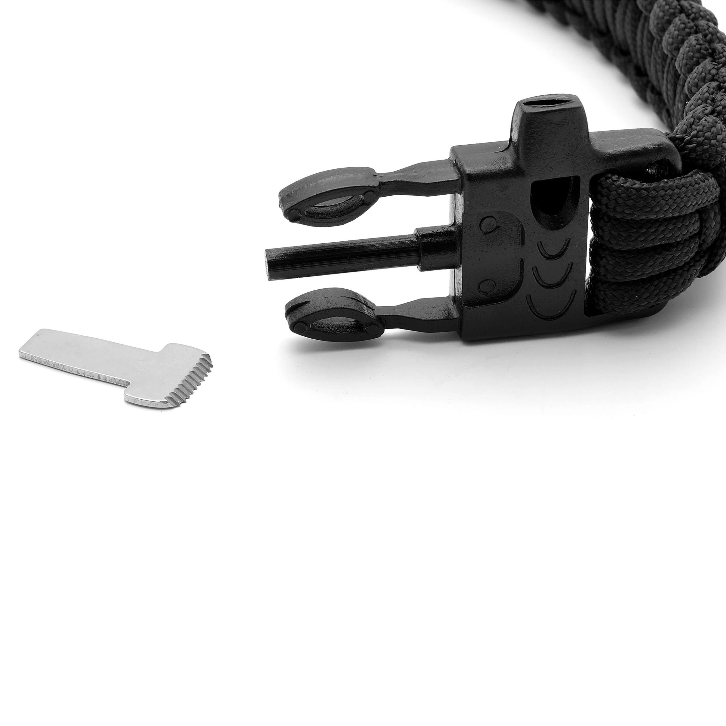 Black Paracord Firestarter Bracelet - Image 4
