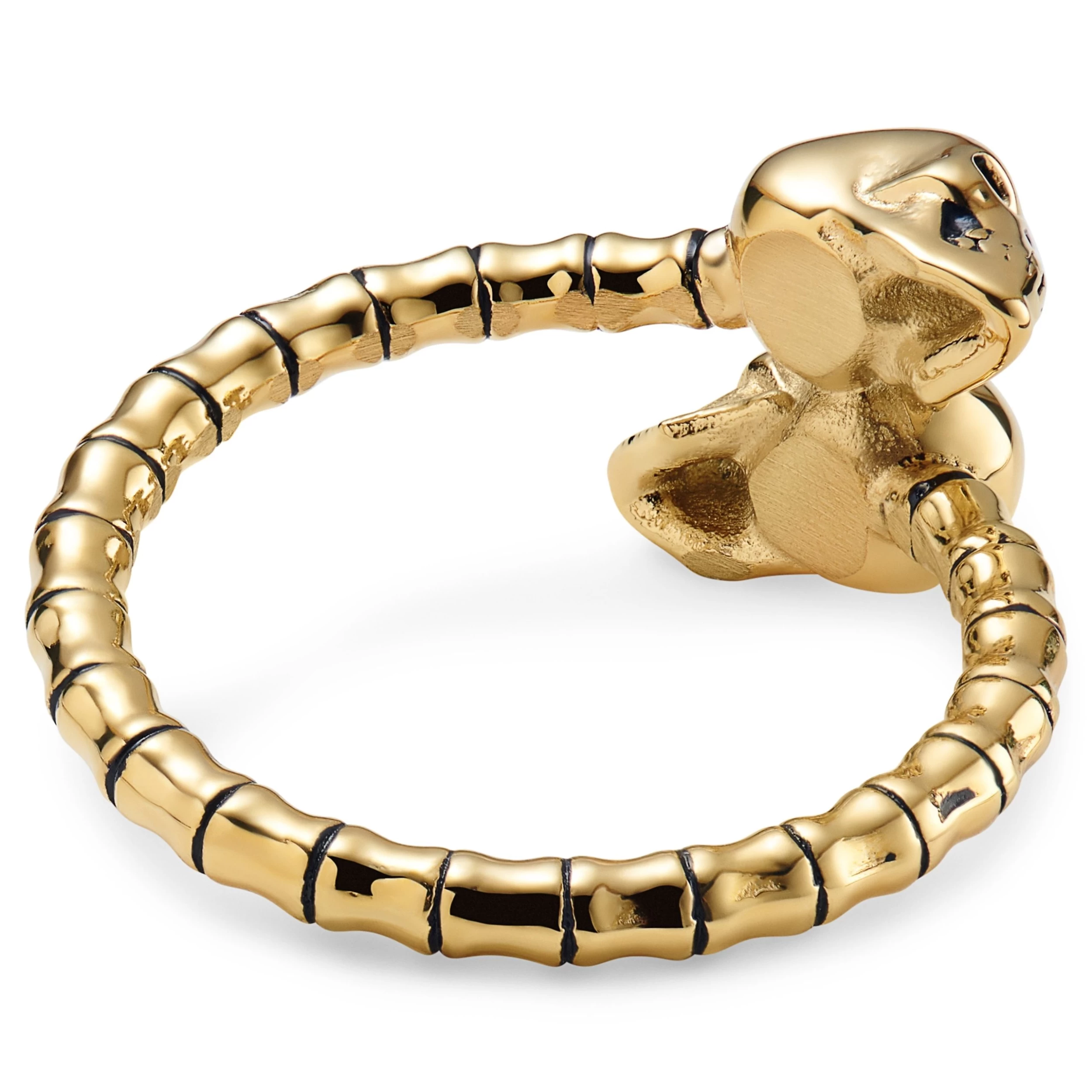 Aspero | Gold-tone Stainless Steel Skull Wrap Ring - Image 3