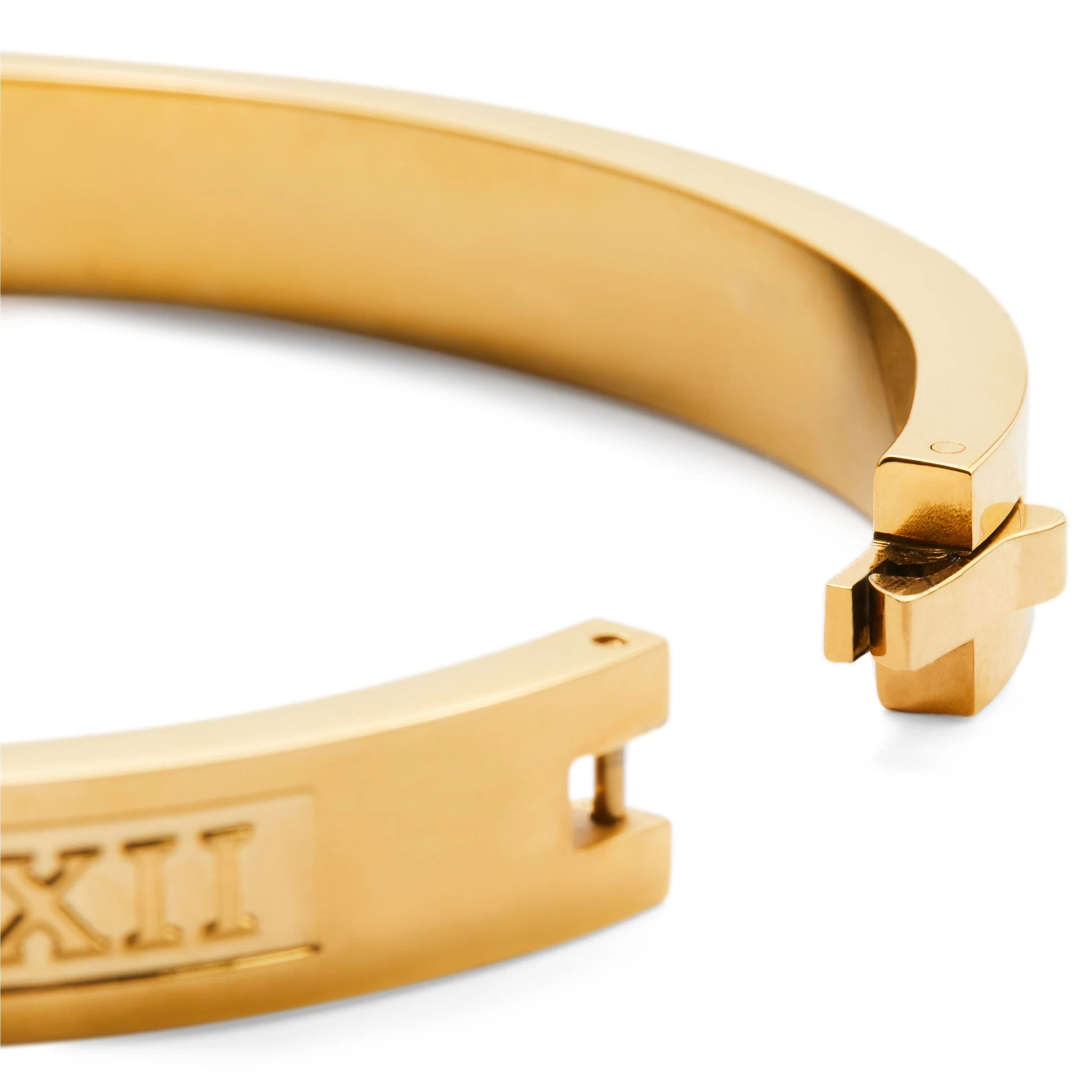 Arie | Gold-Tone Stainless Steel Numeral Bangle Bracelet - Image 4