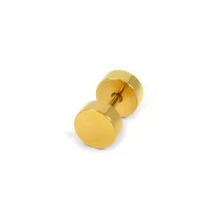 4 Mm Gold-Tone Fake Plug Earring