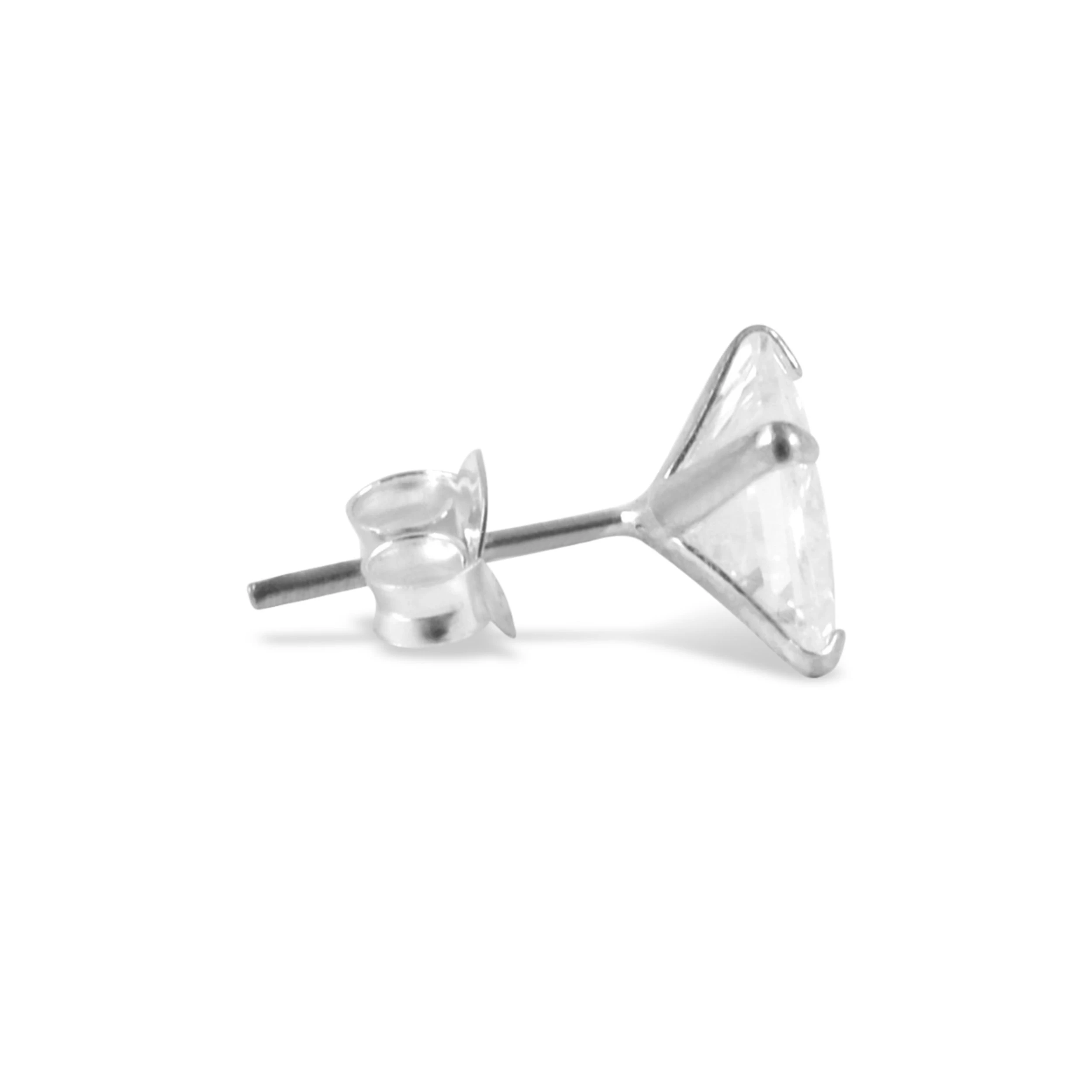 6 Mm Square Zirconia & 925 Sterling Silver Stud Earring - Image 2