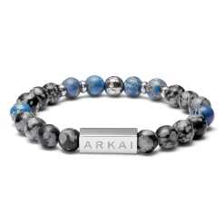 Snowflake Obsidian & Blue Imperial Jasper Bracelet