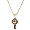 Gold-Tone Celtic Cross Cable Chain Necklace
