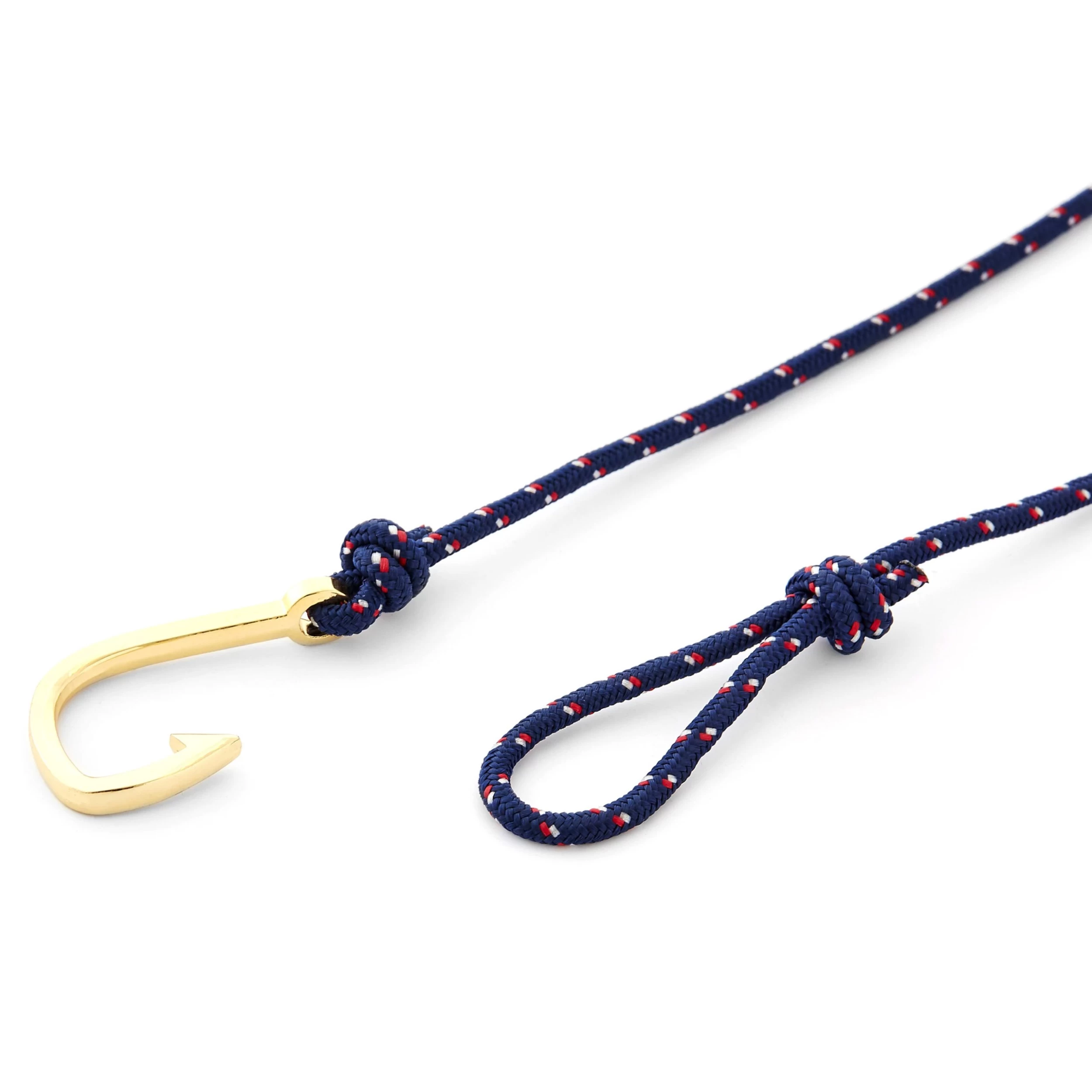 Navy Blue & Gold-Tone Fish Hook Bracelet - Image 2