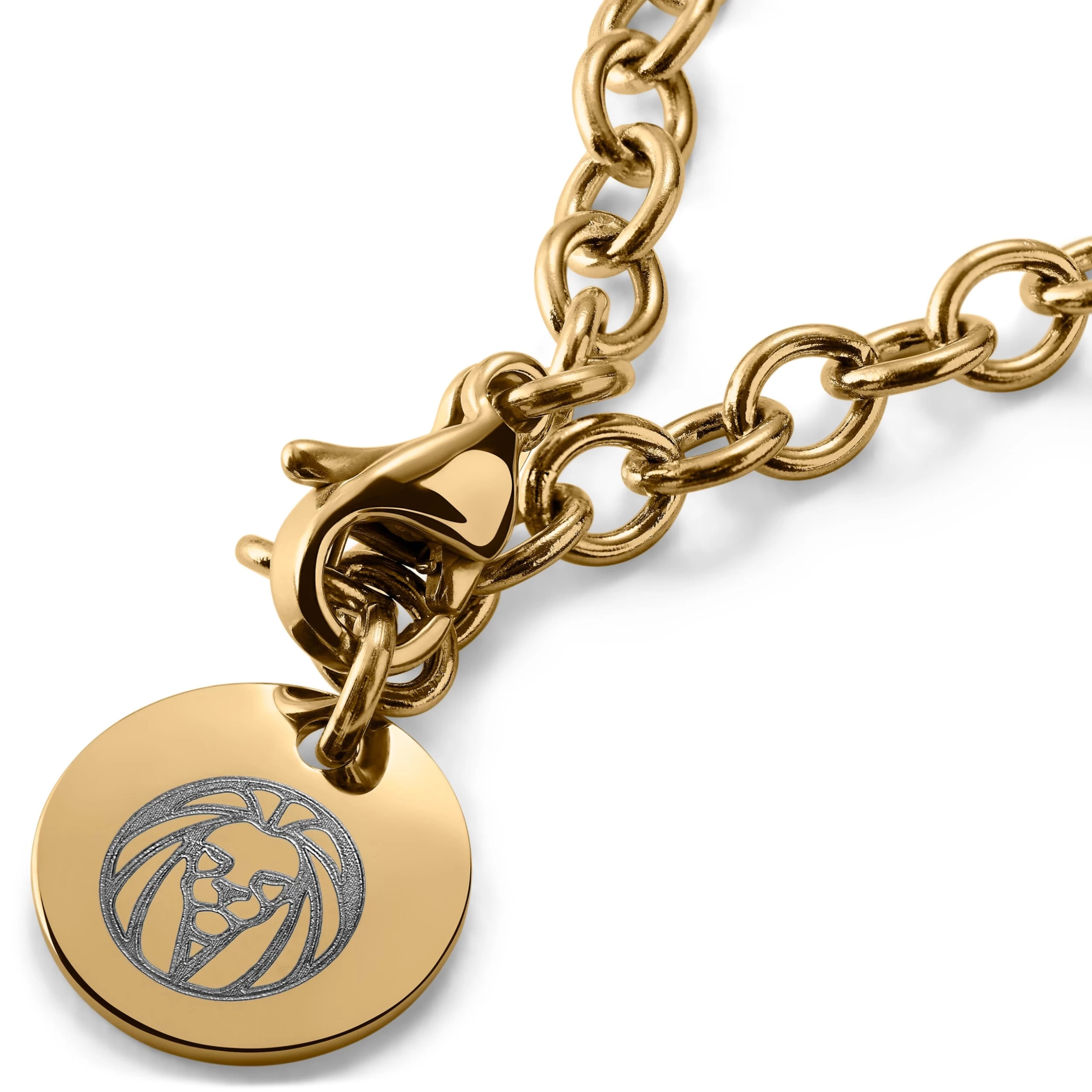 Gold-Tone With Cross & Infinity Symbol Cable Chain Necklace - Image 3