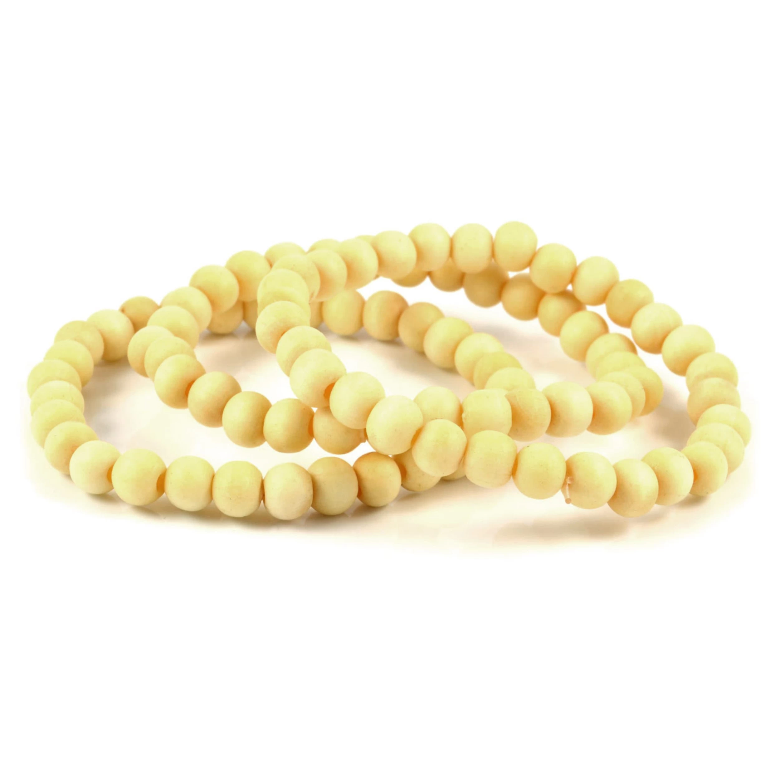 Cream Wood Bead Bracelet Sets - Image 2