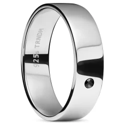 Adrian | 6 Mm 925 Sterling Silver With Black Zirconia Ring