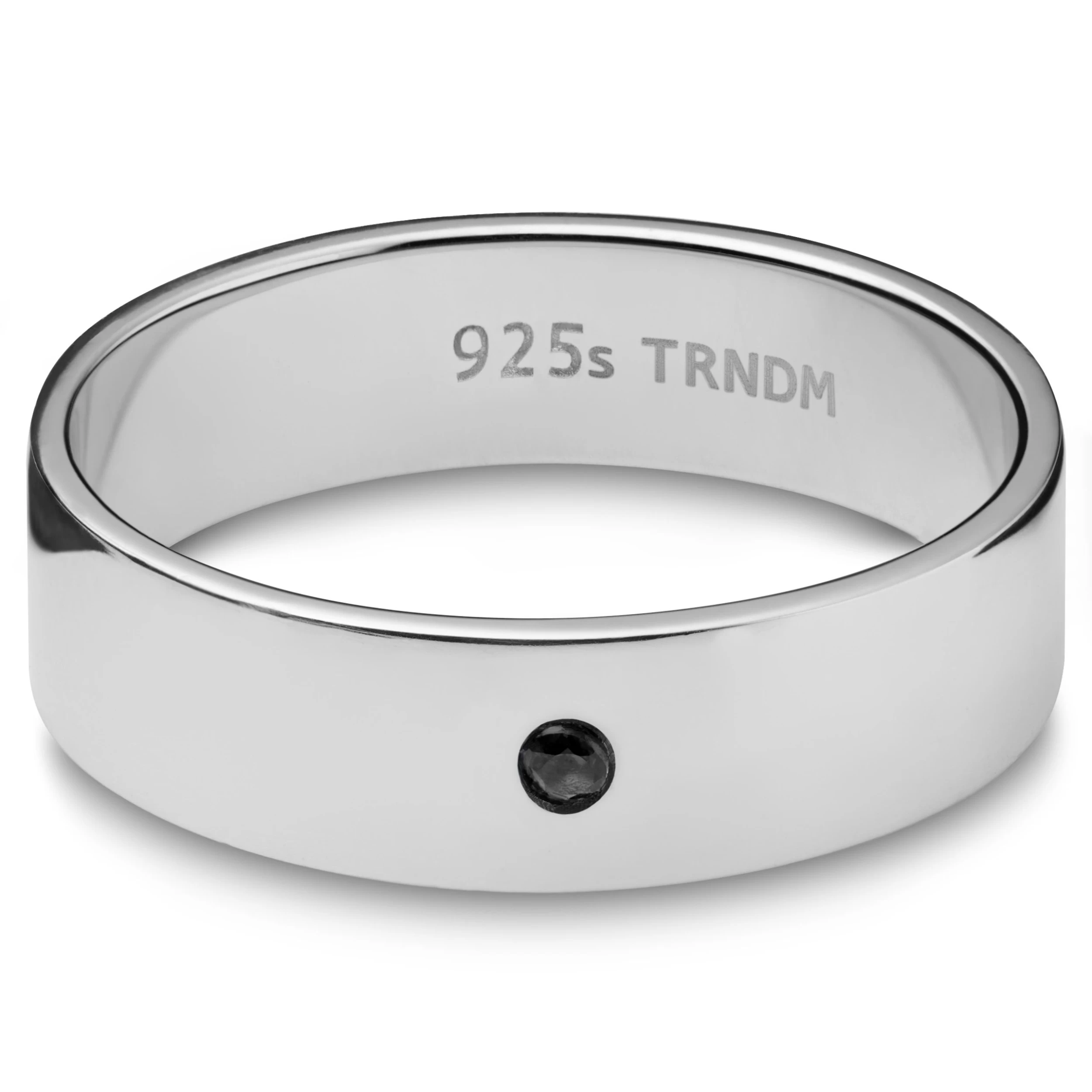 Adrian | 6 Mm 925 Sterling Silver With Black Zirconia Ring - Image 4