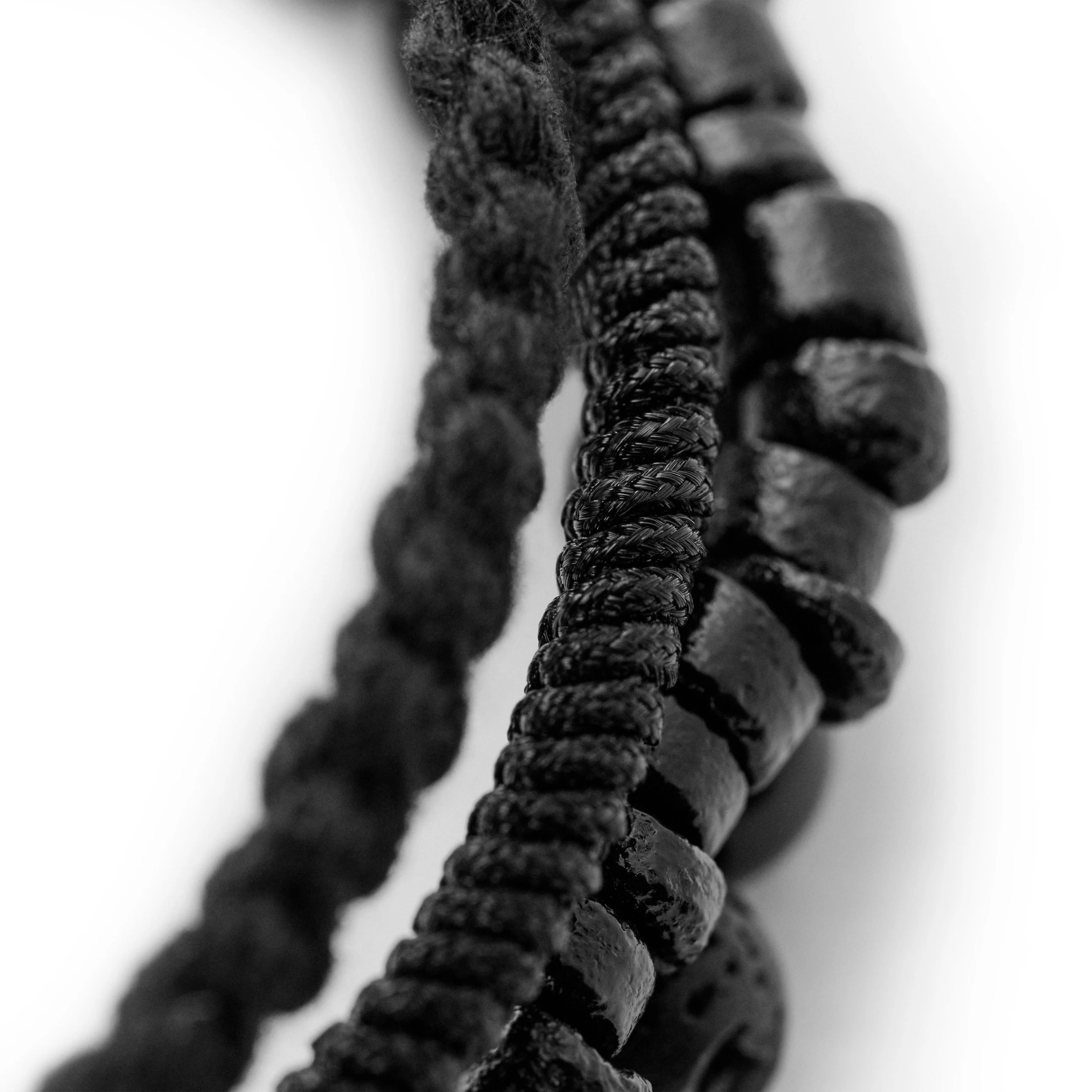 Lava Rock, Onyx, Coconut, And Sterling Silver Bracelet Set - Image 4