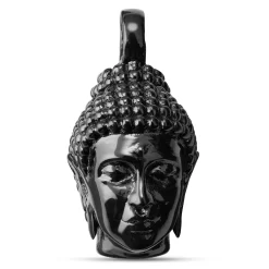 Black Stainless Steel Buddha Head Pendant