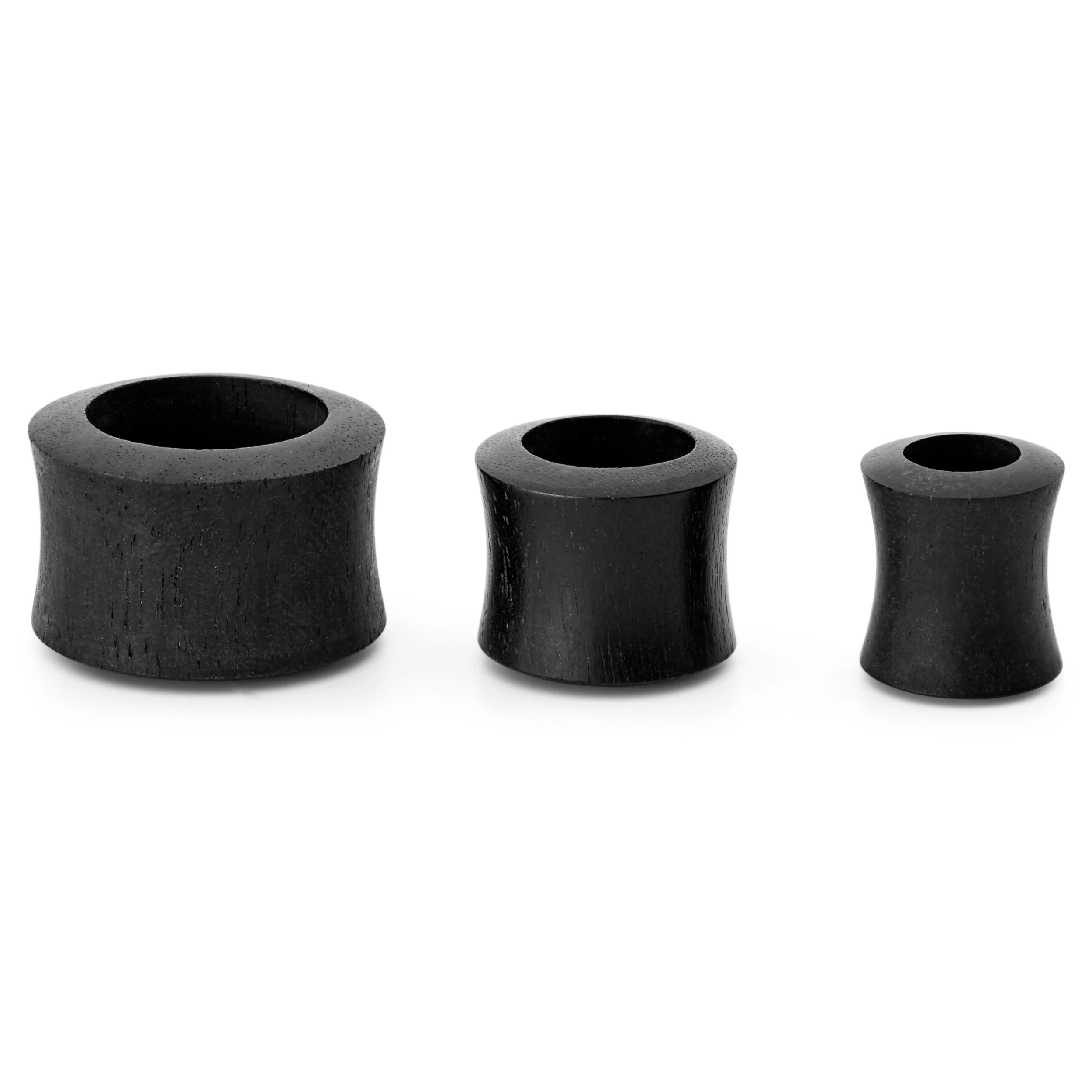 Black Areng Wood Double Flared Tunnel Earring - Image 2