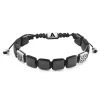 Elysian | Silver-Tone Onyx Flat Bead Bracelet