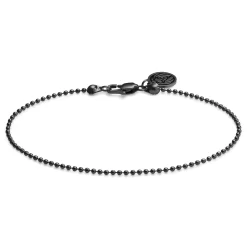 Essentials | 1/16" (1.6 Mm) Gunmetal Black Ball Chain Bracelet